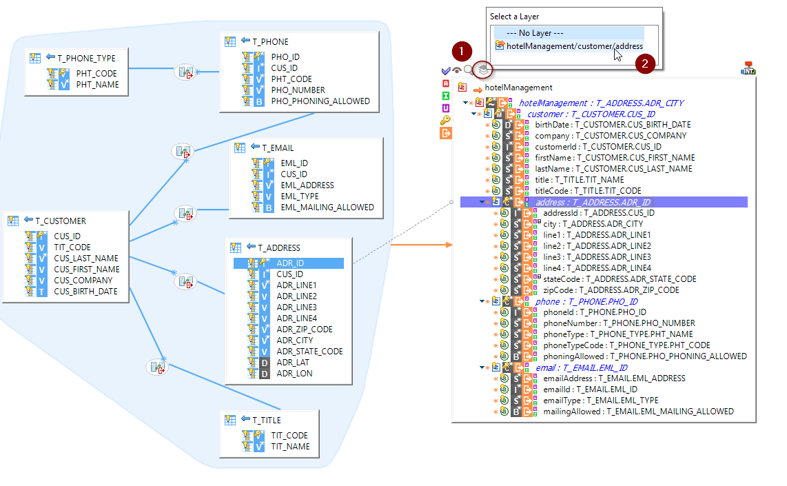 datastoreLayers selection