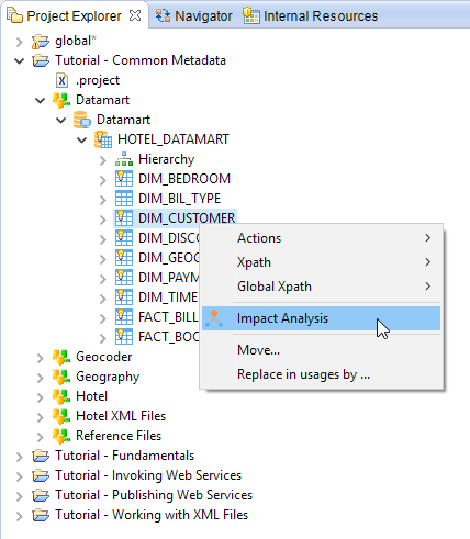 impactAnalysis menu